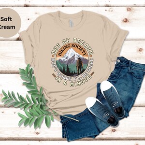 Out Of Breath Hiking Society Shirt, Funny Hiking T-Shirt, Mountain Camping Tee, Outdoors Nature Crewneck, Forest Camper Short Sleeve
