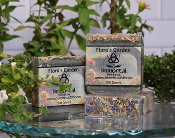 Floral Garden Handmade Soap Bar: Cold Process, Natural Vegan Soap