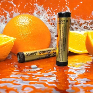 Sweet Orange Lip Balm, Flavored Lip Balm, Beeswax Lip Balm, Chapstick, Babassu Oil, Jojoba Oil, Lip Care, Skin Care, Salve, Gift, Homemade
