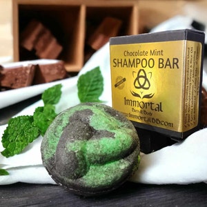 Chocolate Mint Shampoo Bar, Sustainable Solid Shampoo, Travel Shampoo, Zero Waste, Oily Hair Shampoo Curly Hair Shampoo, Hemp & Rice Protein