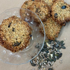 Delicious Crunchy Vegan Gluten Free Oat and Seed Cookies Gift Family