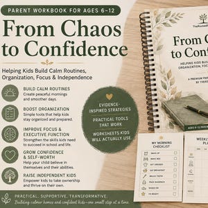 From Chaos to Confidence Parenting Workbook | Executive Function Activities | Kids Routine Planner | ADHD Parent PDF