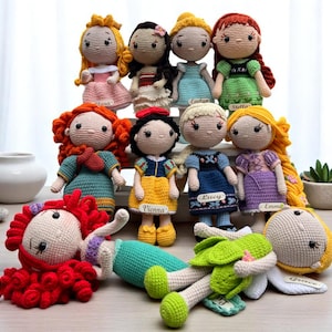 Personalized Crochet Princess Doll – Handmade Amigurumi Toy –Perfect Gift for Girls – Finished Crochet Doll - Ship Fast in USA