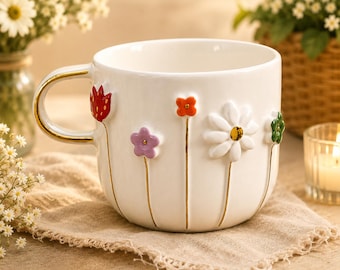 Handmade Ceramic Mug & Tea Box | Birthday Gift for Her