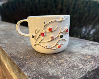 Personalized Handmade Ceramic Mug Gift Set: Tea & Wooden Coaster