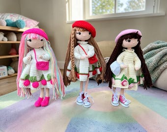 Melody Crochet Doll: Handmade Organic Cotton Amigurumi Toy