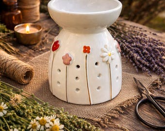 Handmade Ceramic Oil Burner – Wax Melt Burner – Cozy Home Fragrance Decor