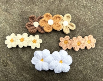 Handmade crochet hair clips, Knitted Flower Hair Clips Accessories, Baby Snap Clip, Cute Designed Hair Pin, Great Gifts for Baby Girls Women