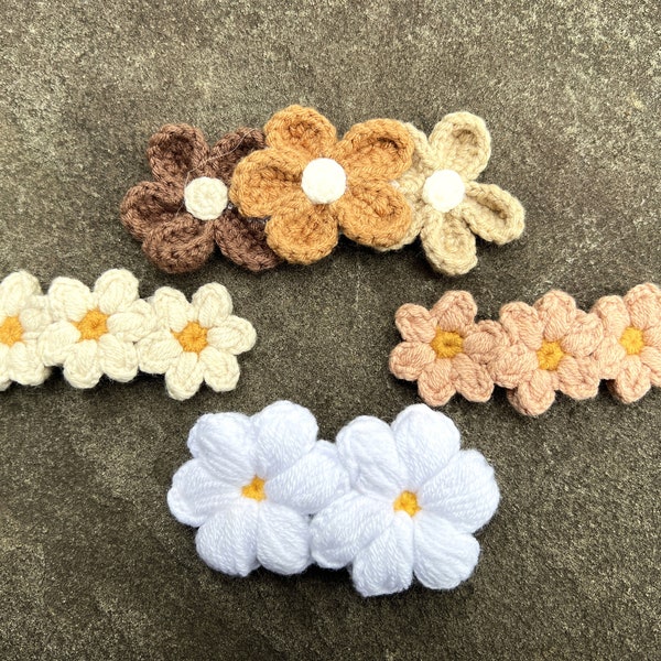 Handmade crochet hair clips, Knitted Flower Hair Clips Accessories, Baby Snap Clip, Cute Designed Hair Pin, Great Gifts for Baby Girls Women