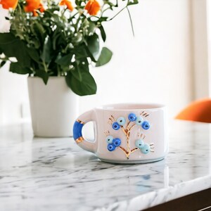 Handgefertigte Keramiktasse mit individueller Holzscheiben-Geschenkbox, Kaffee-Teetasse, 200 ml, 24K vergoldete Keramik Geburtstag Valentinstag Muttertag Bild 2