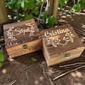 Personalized Engraved Wooden Keepsake Box: Rustic Memory Chest (7.7" x 6.7" x 4.7")