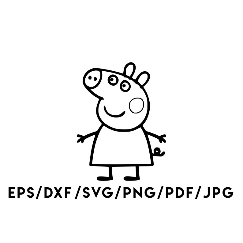 Peppa Pig Design Instant Download Svg, Eps, Dxf, Png, Pdf, Jpg Digital ...