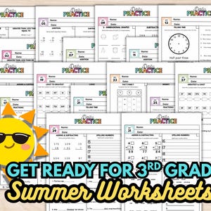 3rd Grade Summer Practice Pages: Language Arts, Math (Digital Download)