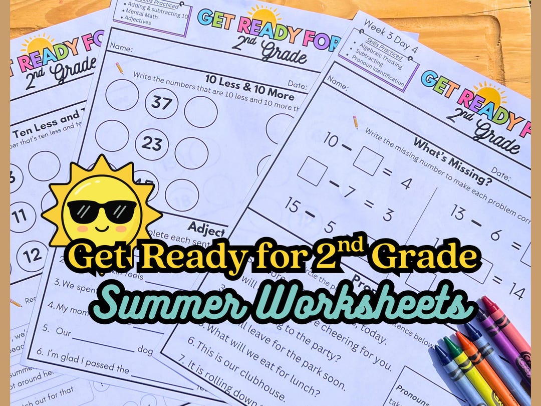 Get Ready for 2nd Grade Summer Math Language Arts Worksheets: Daily ...