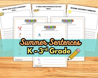Sentence and Paragraph Writing Worksheets for K-3 | Writing Workbook | Draw & Write Activities |Homeschool Printables
