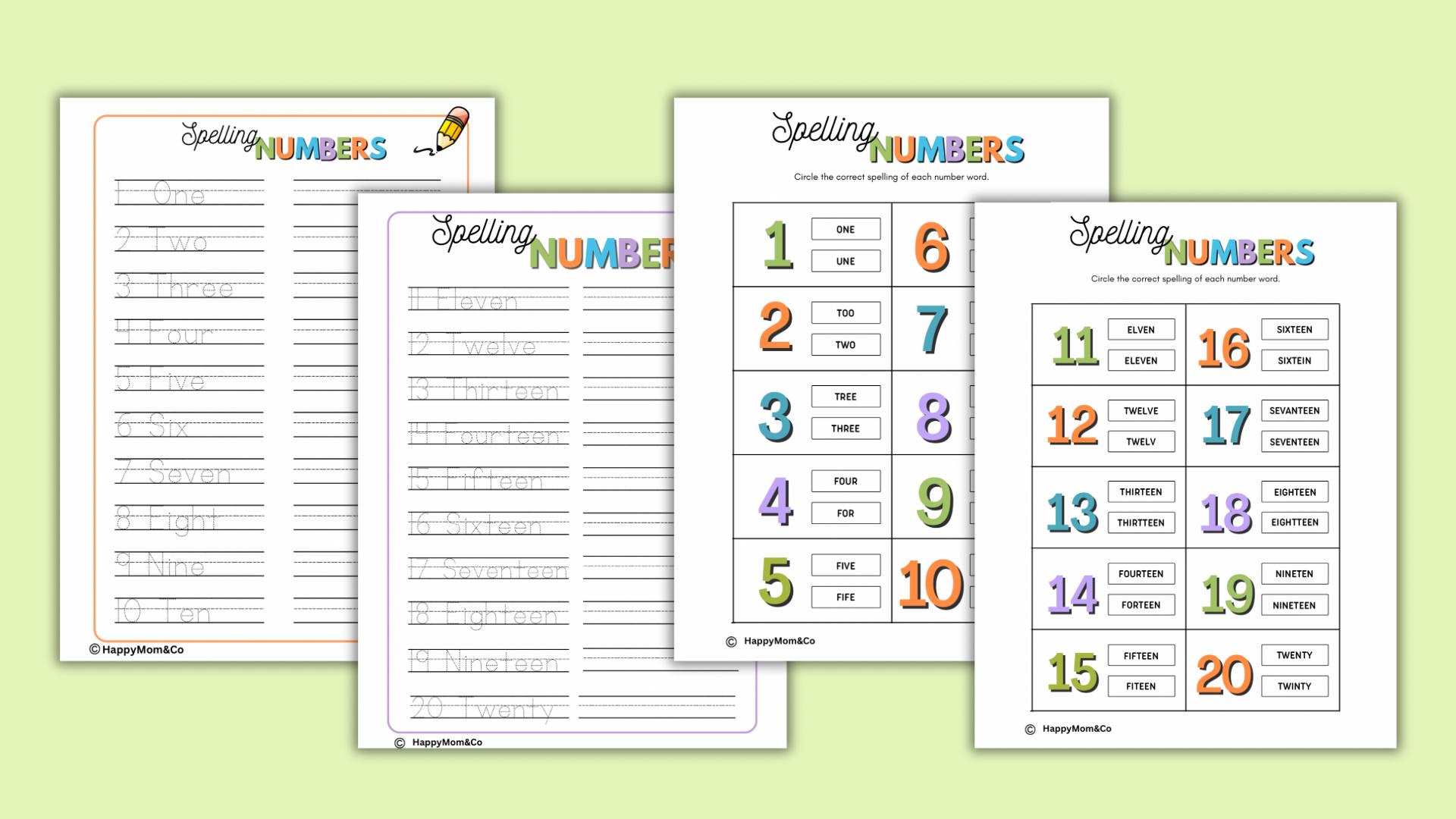 Spelling Numbers & Ordinal Numbers Worksheets (digital Download) - Etsy