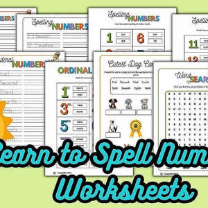 Spelling Numbers & Ordinal Numbers Worksheets (Digital Download)