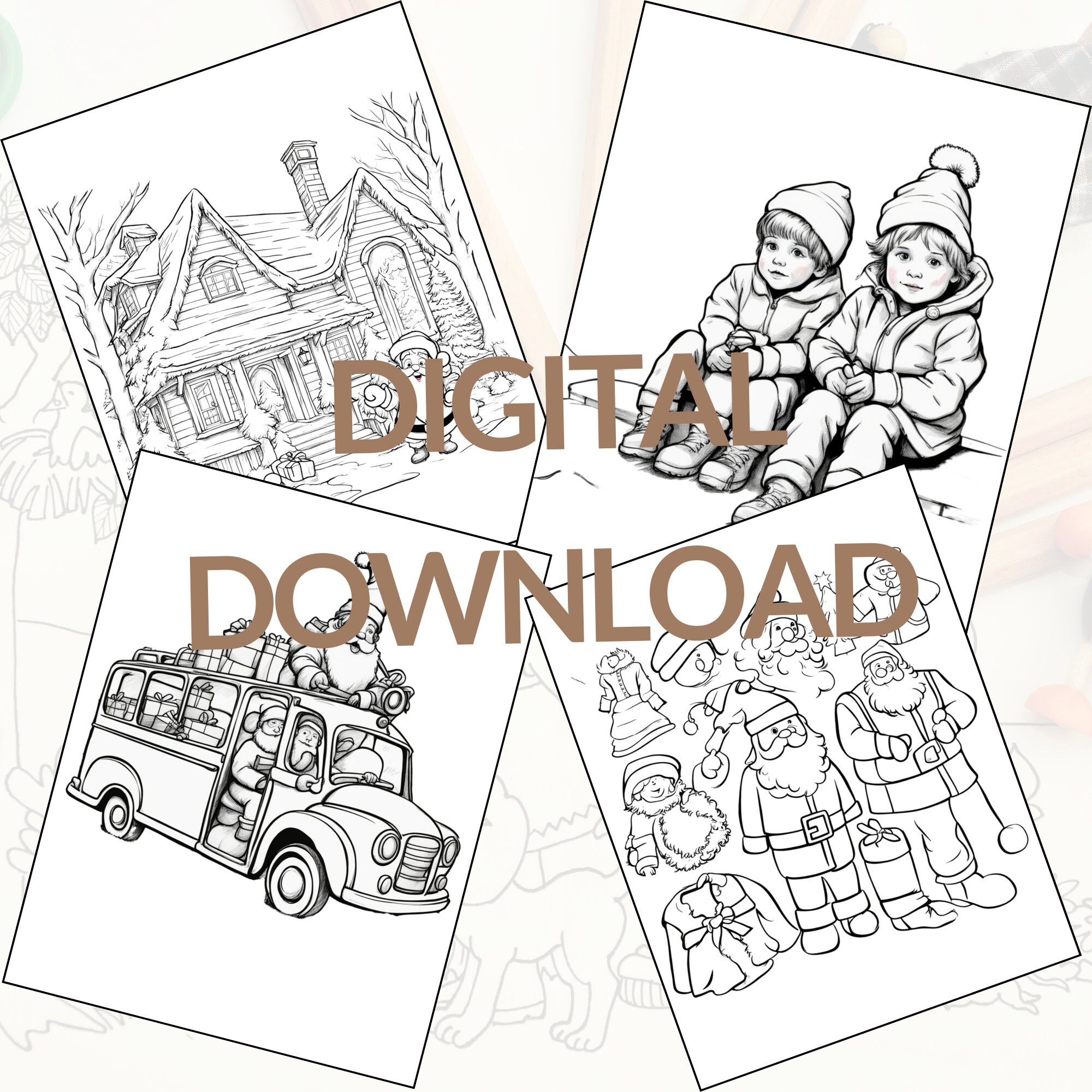 Christmas Coloring Pages christmas Printable Christmas - Etsy