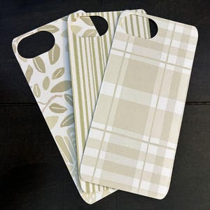 iPhone 16e/17e Cell Phone Style Backers Bundle, Clear Case Included, Floral Gingham Stripes
