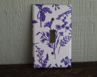 Purple Vantage Floral Decorative Light Plate Switch Cover