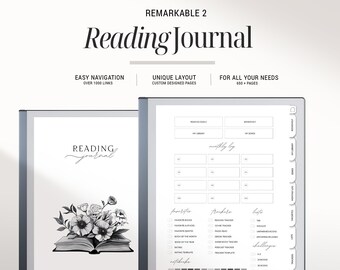 Remarkable 2 Reading Journal Template for Book Lovers: Digital Book Tracker, Reading Log, Instant PDF Planner for E-Ink Tablets