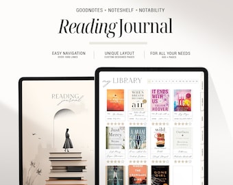 Dark Digital Reading Journal for Book Lovers: Interactive Planner for ...