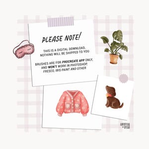 Puede incluir: Ilustraci&oacute;n en acuarela con tem&aacute;tica rosa. Incluye una m&aacute;scara para dormir rosa, una chaqueta floral rosa, un perro marr&oacute;n con collar amarillo y una planta en maceta. El texto en la imagen dice "PLEASE NOTE! THIS IS A DIGITAL DOWNLOAD..."