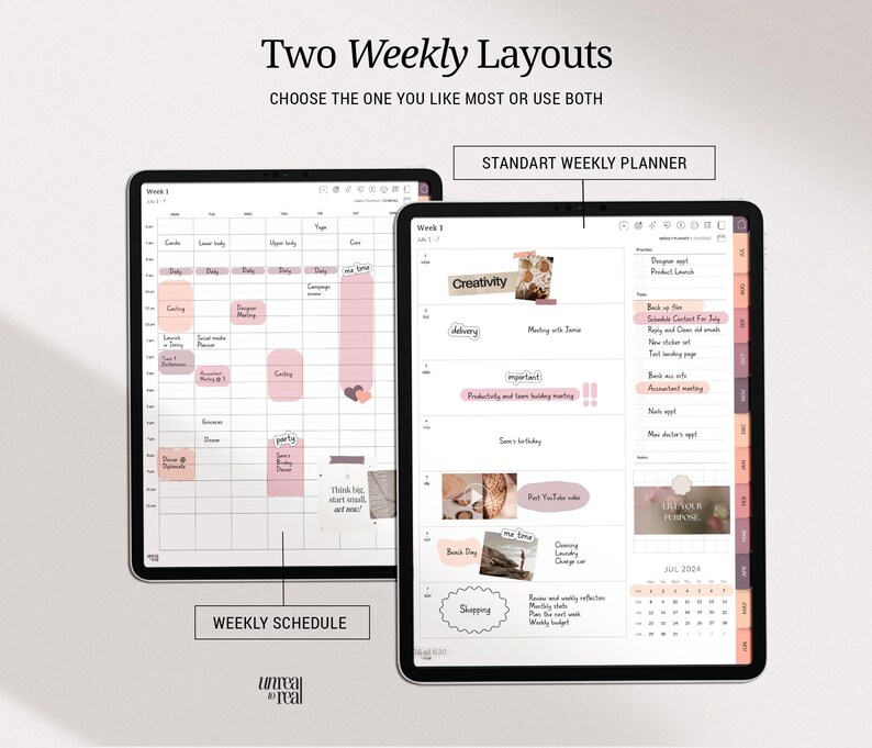 2024-2025 Midyear Portrait Digital Planner With Hyperlinked Calendar ...