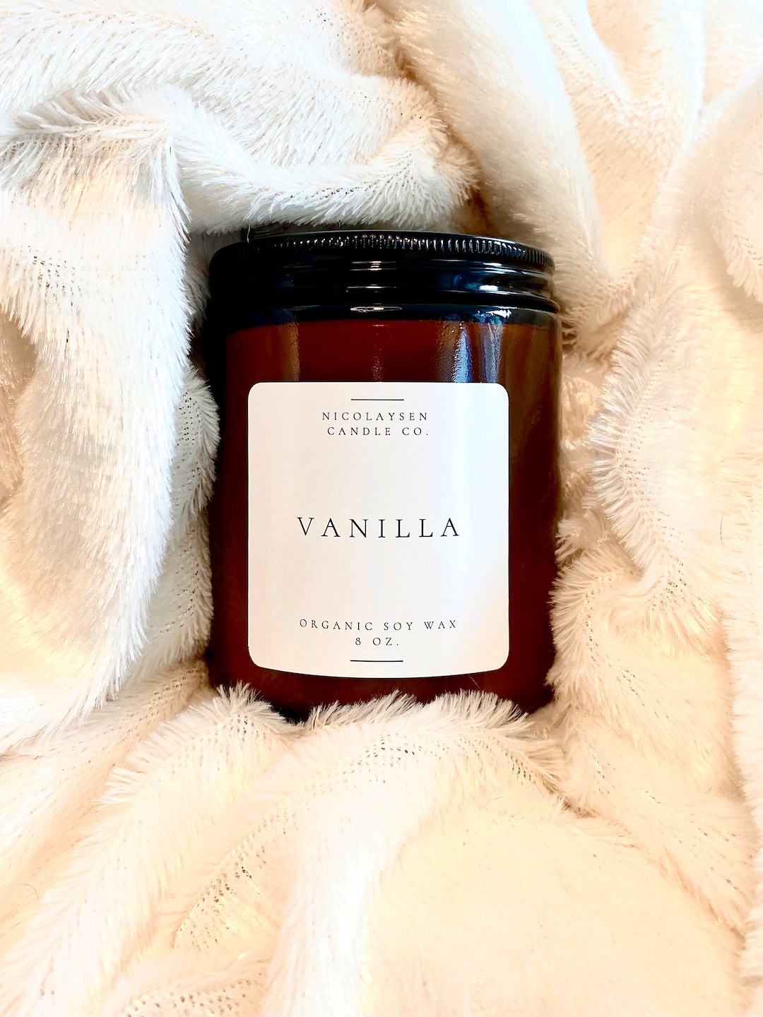 Vanilla Scented Soy Candle: Hand-poured Amber Jar Candle - Etsy
