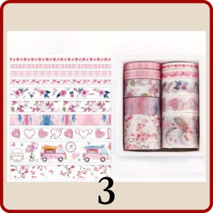 10 Rollen Masking Tape / Washi Tape mit Blumen-Motiven. Perfekt für DIY Handwerk, Scrapbooking, Journals, Verpackung und mehr Bild 5