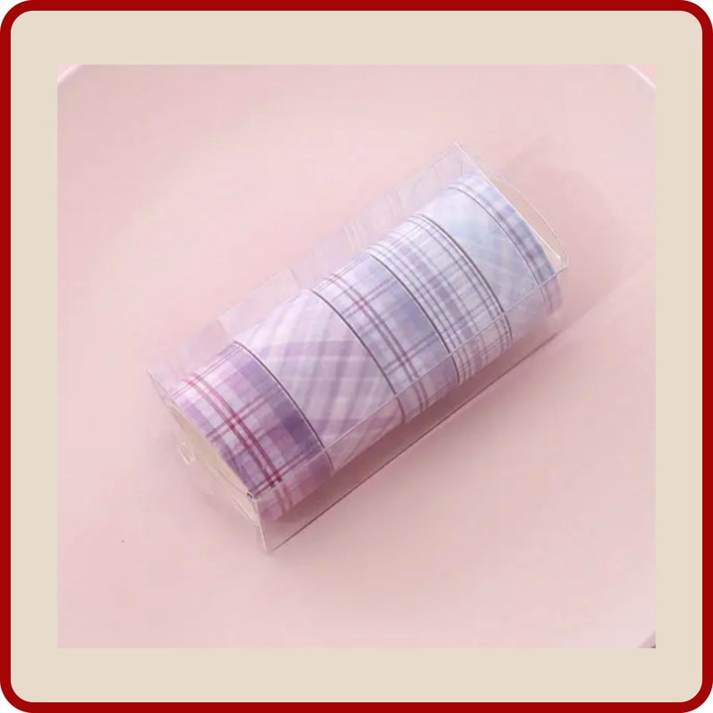 6 rolls of Plaid Print Masking Tape / Washi Tape. Perfect for DIY Crafts, Scrapbooking, Journals, Packaging and more image 4