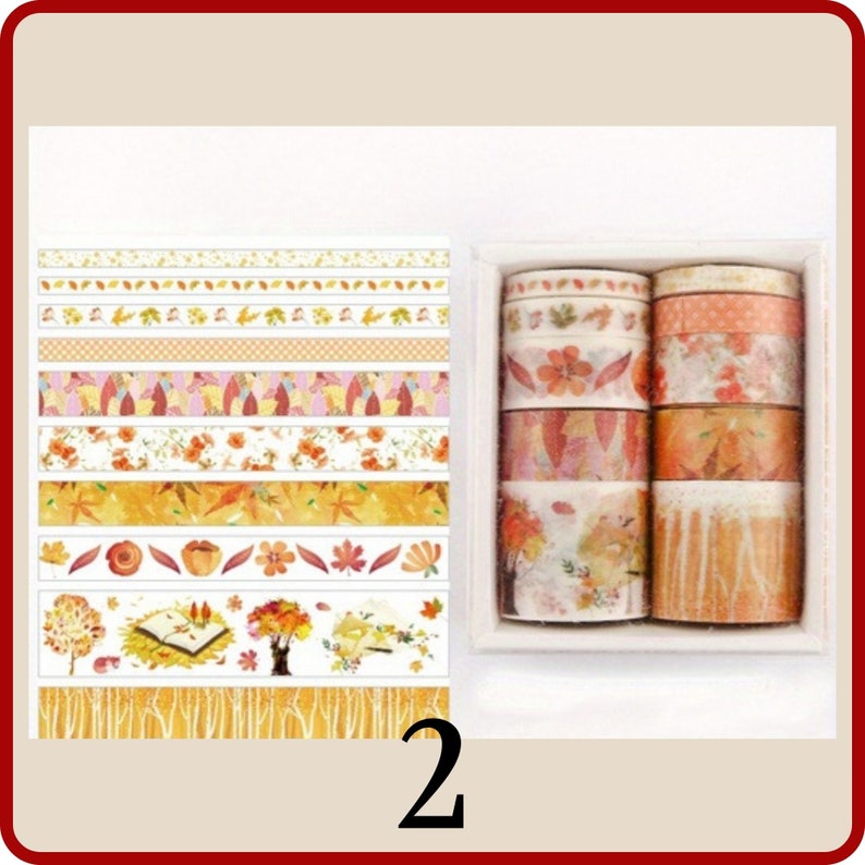 10 rolls of floral-themed Masking Tape / Washi Tape. Perfect for DIY Crafts, Scrapbooking, Journals, Packaging and more image 4
