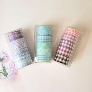 Store Closing Sale - 6 rolls of Plaid Print  Masking Tape / Washi Tape. Perfect for DIY Crafts, Scrapbooking, Journals, Packaging and more