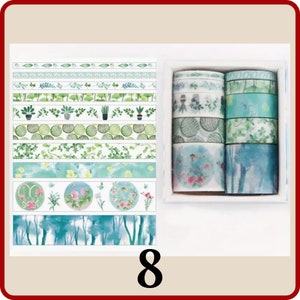 10 rolls of floral-themed Masking Tape / Washi Tape. Perfect for DIY Crafts, Scrapbooking, Journals, Packaging and more 8