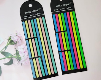 Store Closing SaleColored Transparent Stick Strips 320 Sheets Set - Adhesive Notes, Stick Notes, Planner Notes.