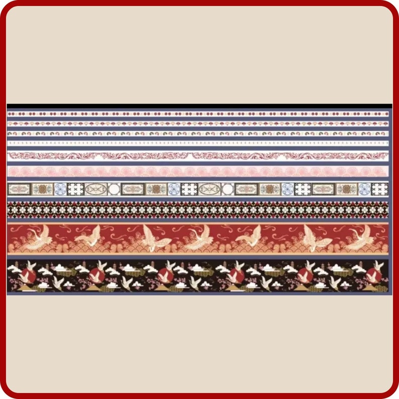 Lot de 100 rubans adhésifs Asia Washi pour une créativité sans fin 0,59, 0,39, 0,19 et 1,18 de largeur x 78 2 m de longueur Scrapbooking, embellissement, journalisation image 10