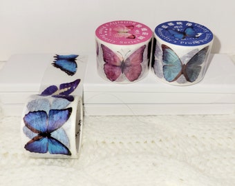 1 rouleau de ruban adhésif miroir papillon en Washi (118,1 x 1,18 po.), pour travaux manuels, emballage cadeau, fournitures de scrapbooking, Bullet Journals, agendas