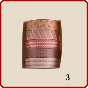 5 Rollen Elegant Print Masking Tape / Washi Tape. Perfekt für DIY Handwerk, Scrapbooking, Journals, Verpackung und mehr 3