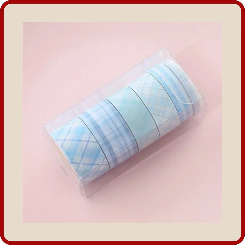 6 rolls of Plaid Print Masking Tape / Washi Tape. Perfect for DIY Crafts, Scrapbooking, Journals, Packaging and more image 2