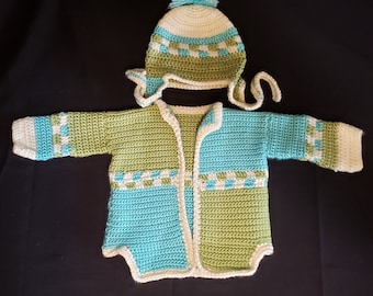 Baby trui en muts met lange mouwen