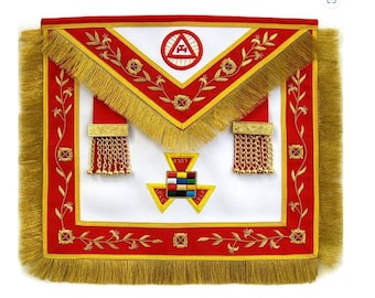 Masonic Royal Arch PHP Past High Priest Apron Machine Embroidered