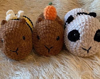 Low Sew Capybara 3 in 1 Pattern, Crochet Capybara Pattern, Capybara Bee Crochet, Panda Crochet, Digital Pattern Only,
