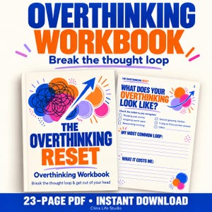 Quaderno per smettere di pensare troppo, Il reset per smettere di pensare troppo, Diario di ruminazione e pensieri ossessivi, PDF di autoaiuto per l'ansia