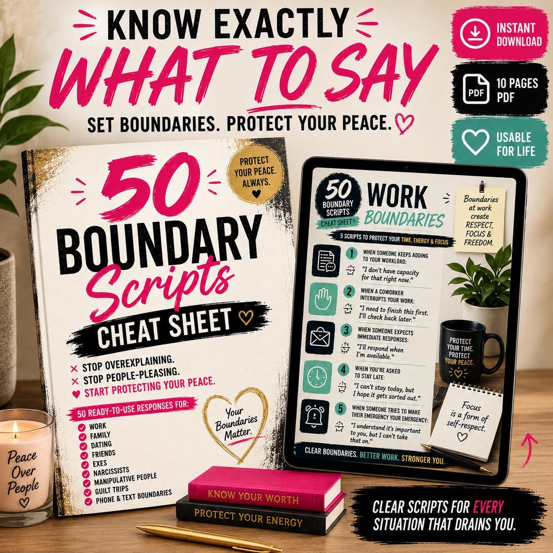 Boundary Scripts Cheat Sheet PDF, How to Set Boundaries, People ...