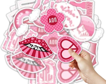 20 PCS Stickers Vinyl Alpha Omicron Pi Aesthetic Label Phone Laptop Car Bike Removable Bottle Skateboard Motor Luggage Waterproof Decals