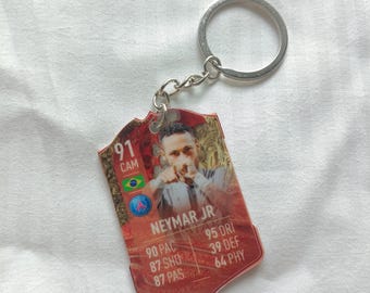 Neymar Jr Fut-kortnyckelring | Fotbollspresent till honom | PSG-nyckelring i akryl | Brasilien-legend | Ea Sports-kortpresent till fotbollsfan