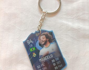 Llavero de Marcelo del Real Madrid Fut Card / Regalo de fútbol para él / Llavero acrílico / Leyenda de Brasil / Regalo de tarjeta EA Sports para el aficionado al fútbol