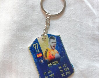 Llavero de David De Gea del Manchester United para fútbol / Regalo de fútbol para él / Llavero acrílico / Leyenda de la portería española / El mejor regalo de tarjeta de portero