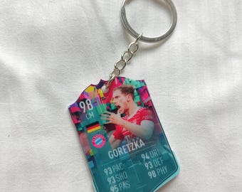 Leon Goretzka Bayern Munich Fut Card Keychain | Football Gift for Him | Acrylic Keychain | Germany Midfielder | 98 Rated Card Gift