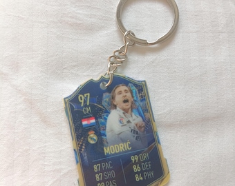 Luka Modric Real Madrid Fut Card Keychain | Football Gift for Him | Acrylic Keychain | Croatia Legend | EA Sports Card Gift for Fan